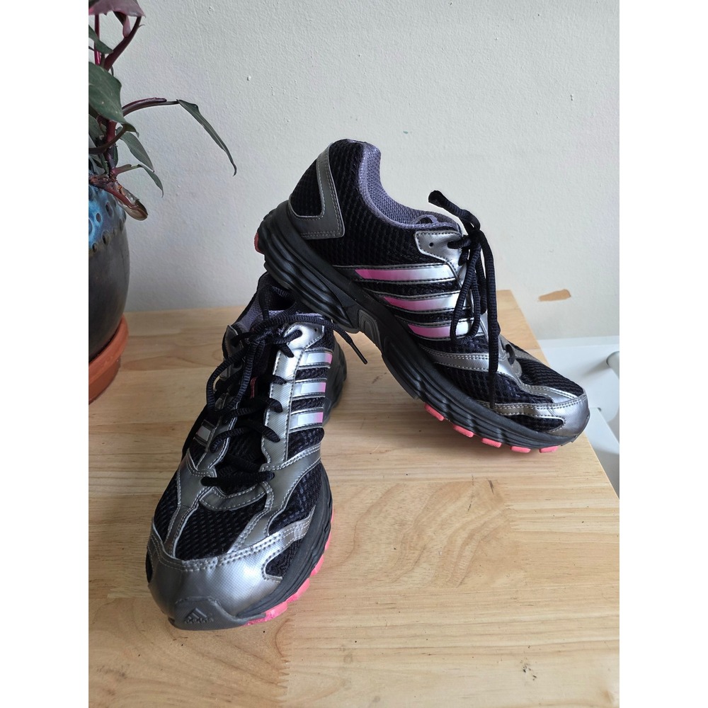 Adidas Vanquish 5 Womens 10 Running Shoes silver Pink metallic mesh sneaker